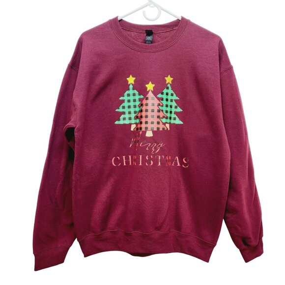 Gildan Sweaters - Ugly Christmas Sweater Womens Tree Sweater Long Sleeve Crewneck Pullover Size M
